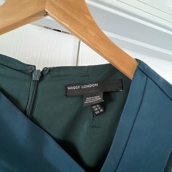 Maggy London Turquoise Dressy Wide Leg Jumpsuit Size 0 - Picture 3 of 10